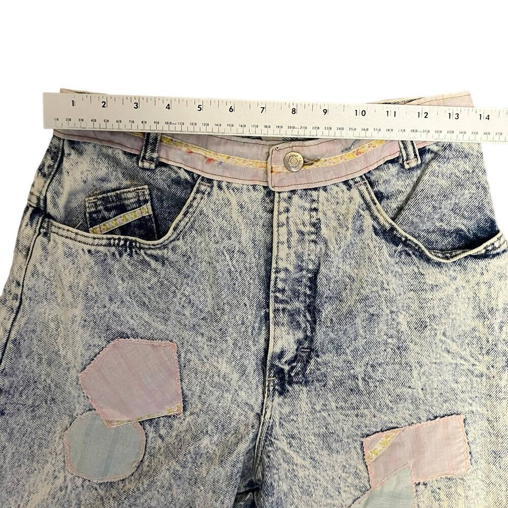 Vintage Bonjour High Waisted Patchwork Denim Shorts Size 10 - Picture 6 of 8